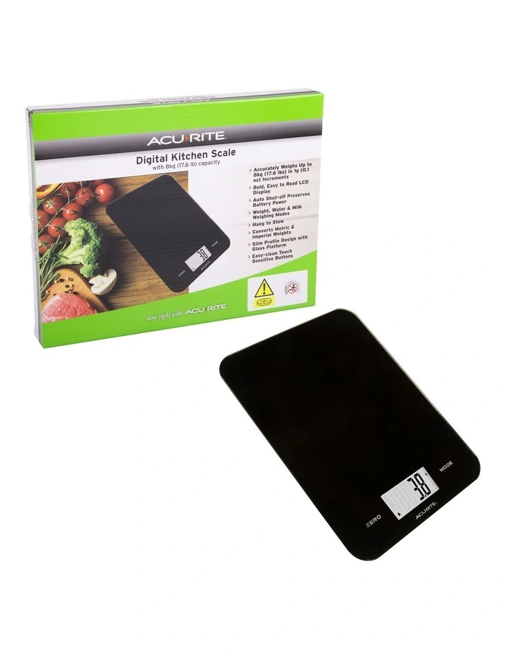 Large Slimline Digital Scale 1g/8kg in Black