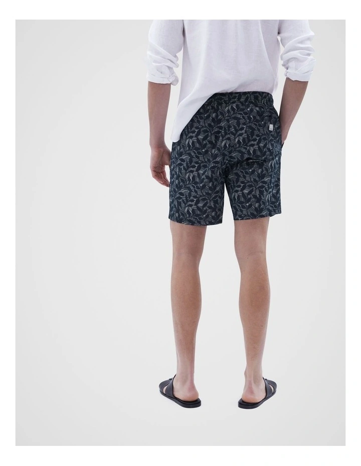 Etched Leaf Beach Short in navy