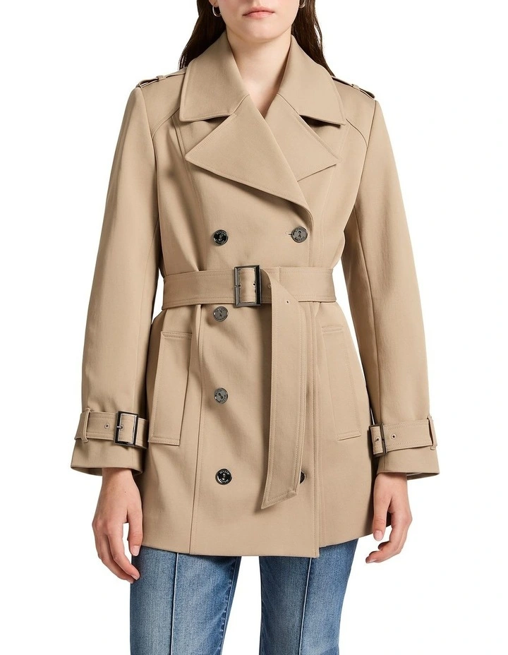 Stay Cool Short Trench Coat in Twine