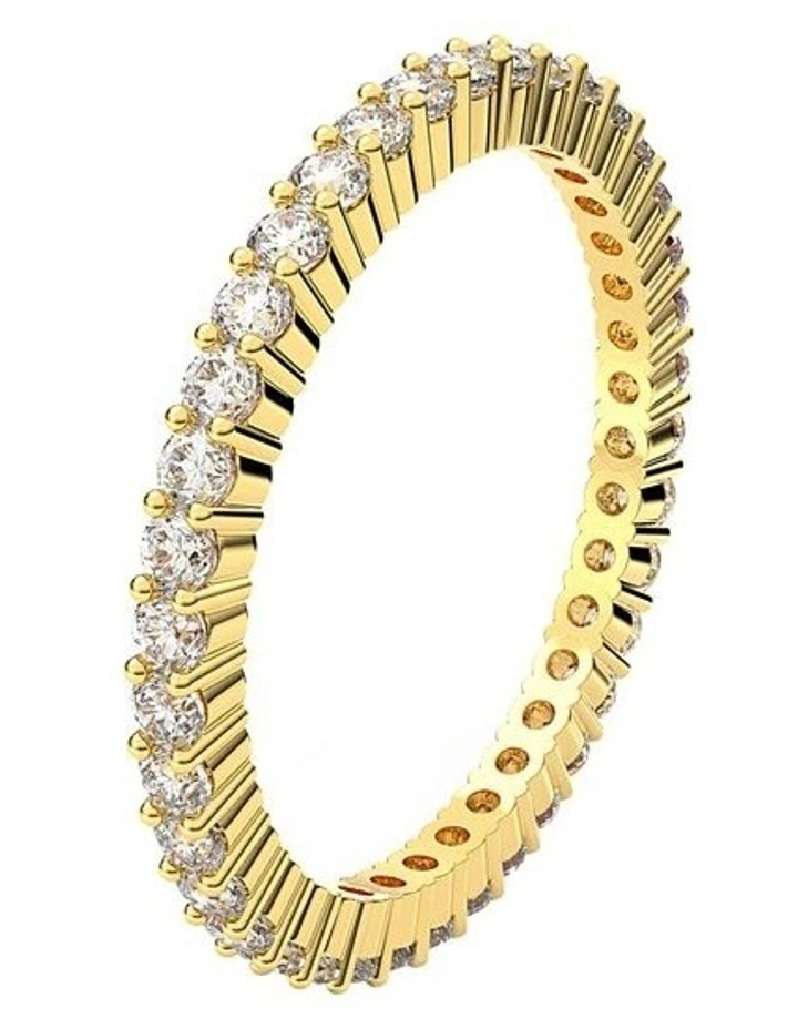 Vittore Ring Round Cut Gold-Tone Plated in White