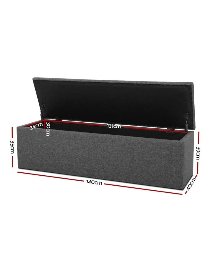 Storage Ottoman Blanket Box in Dark Grey