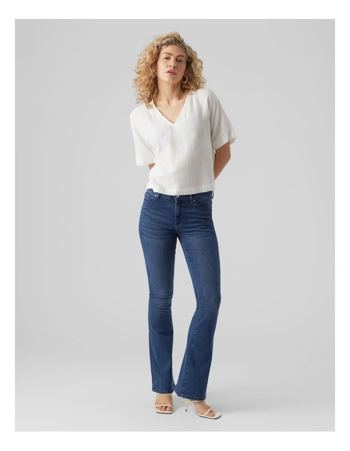 Natali Short Sleeve Top in White