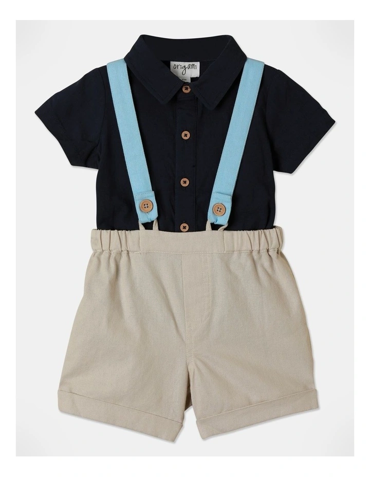 Shirt and Shorts in Navy Multi