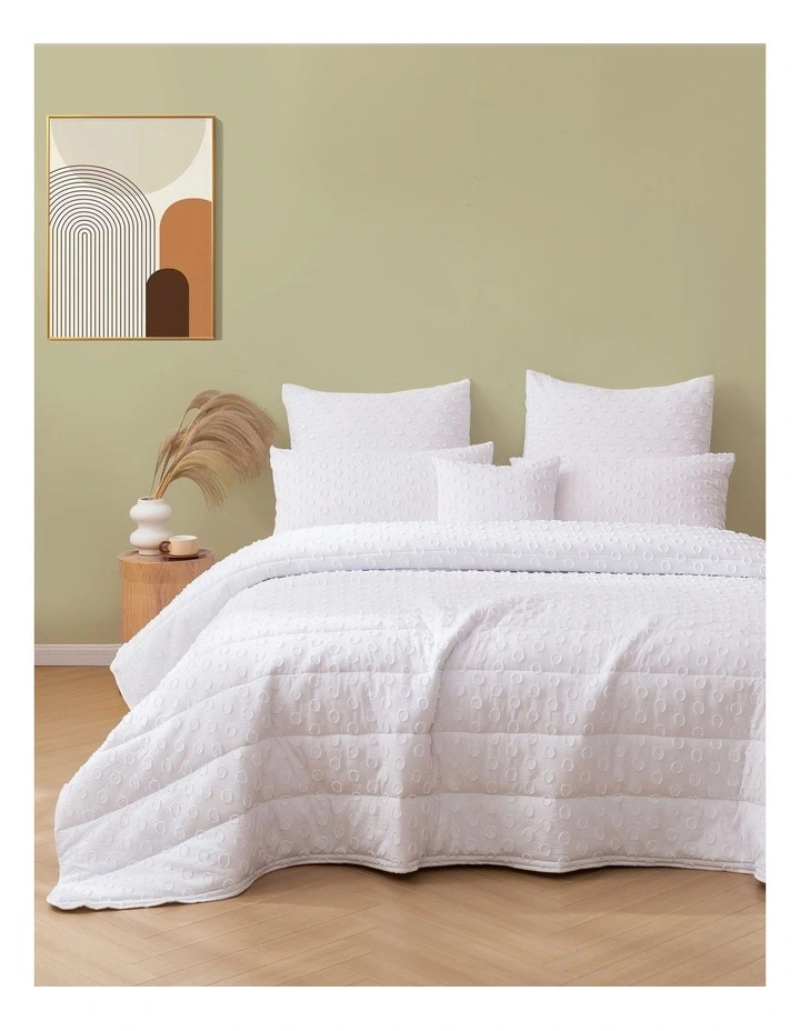 Haven Spot Comforter Set 6 Piece in White