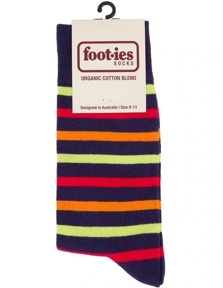 Stripe Organic Cotton Socks in Blue