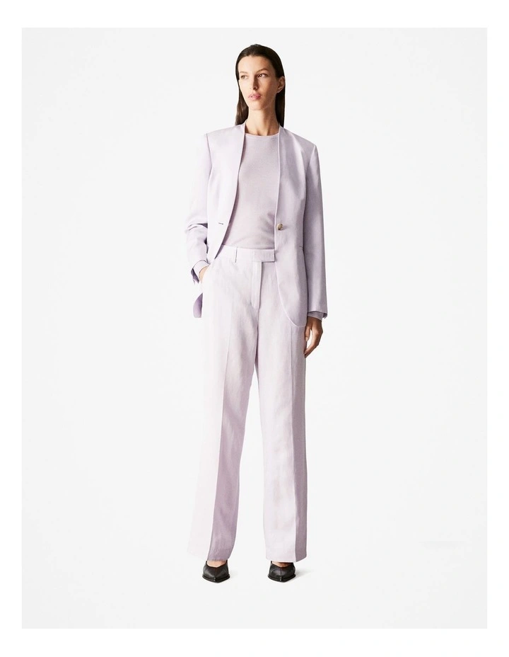 Collarless Blazer in Lilac
