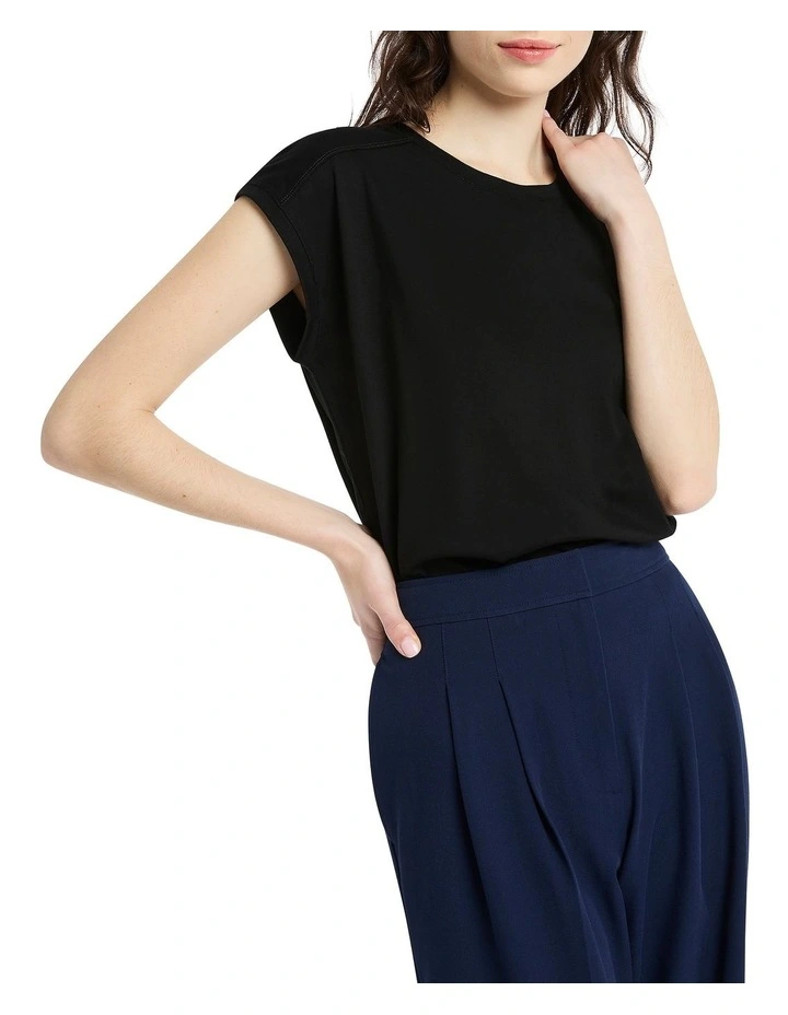 Martie Mercerised Cotton Tee in Black