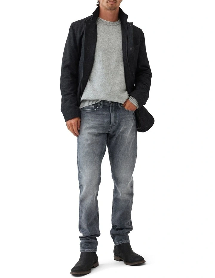 Curio Straight Italian Denim Short Leg Jeans in Ash