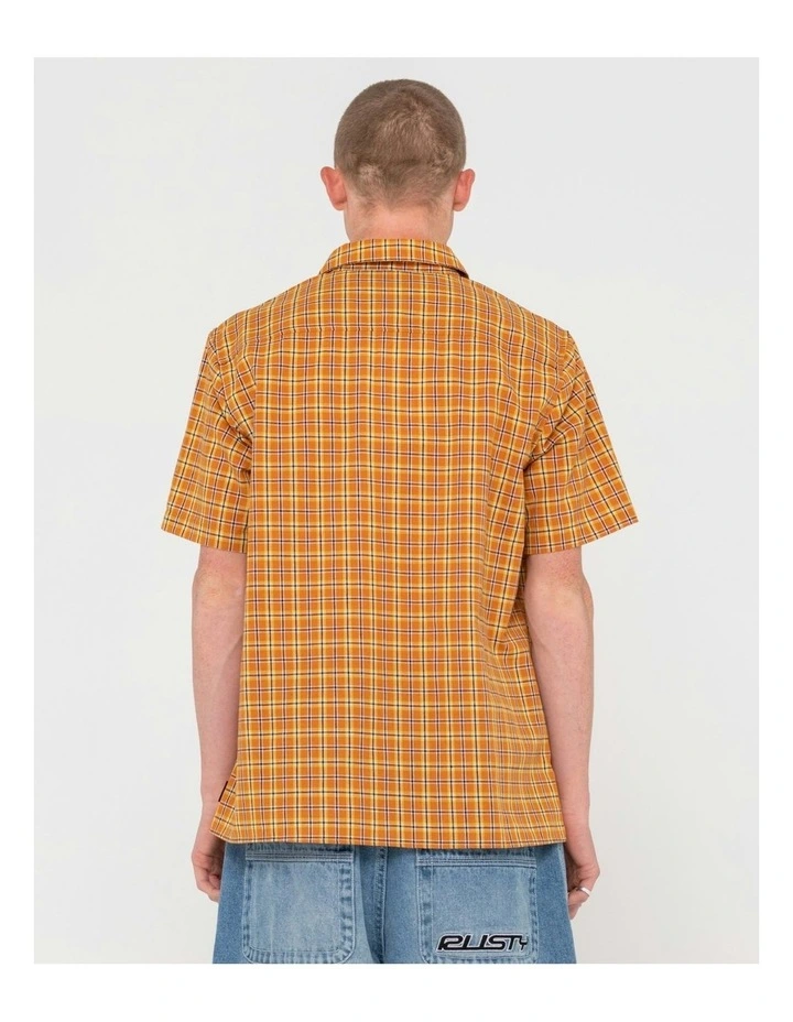 Datsun 2k Button Up Short Sleeve Shirt in Brown