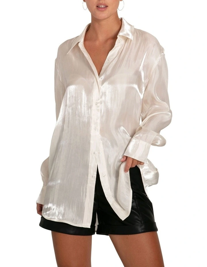 Back To You Iridescent Shirt in White
