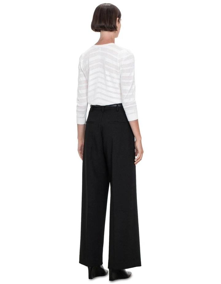 Stretch Twill Straight Leg Pant in Black