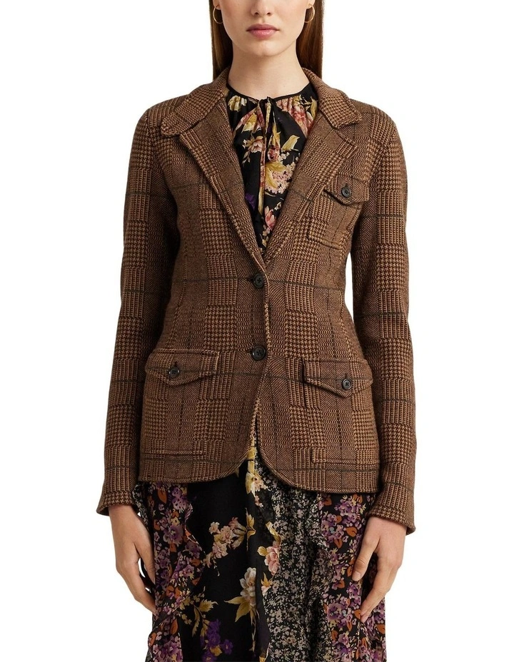 Checked Plaid Wool-Blend Blazer in Assorted