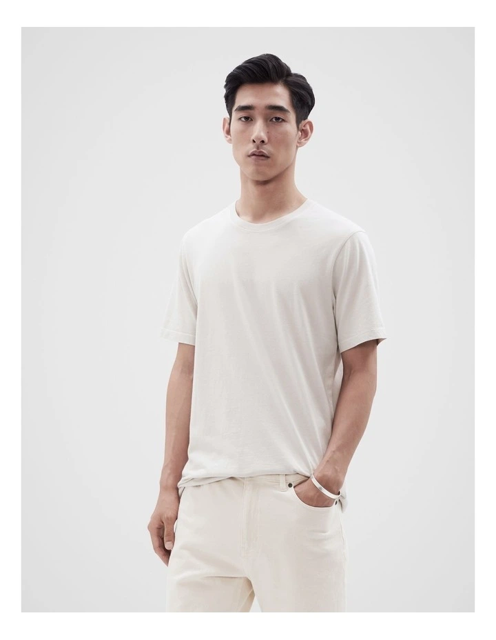 Longline T-shirt in Cream