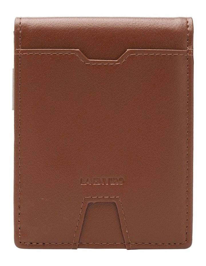 Yamba Minimalist Slim Bifold Front Pocket Vegan Leather Wallet in Brown