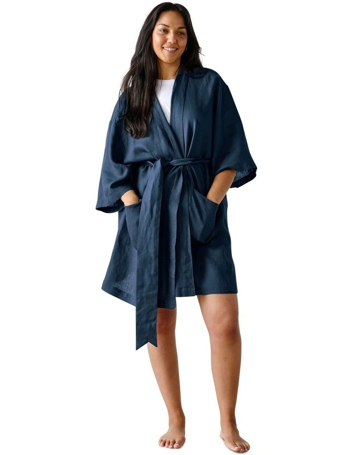 Nimes Short Robe in Navy