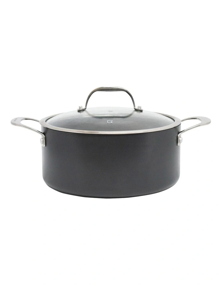 Re-Lite Casserole With Glass Lid 4.8 L/24 Cm in Black