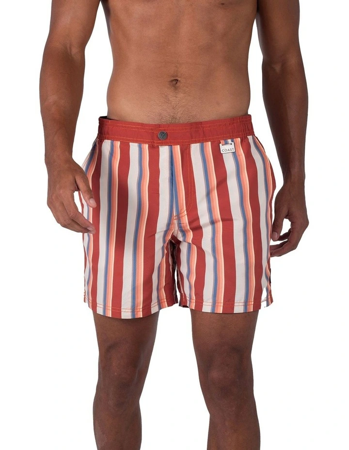 Stripe Swim Shorts in Tabasco
