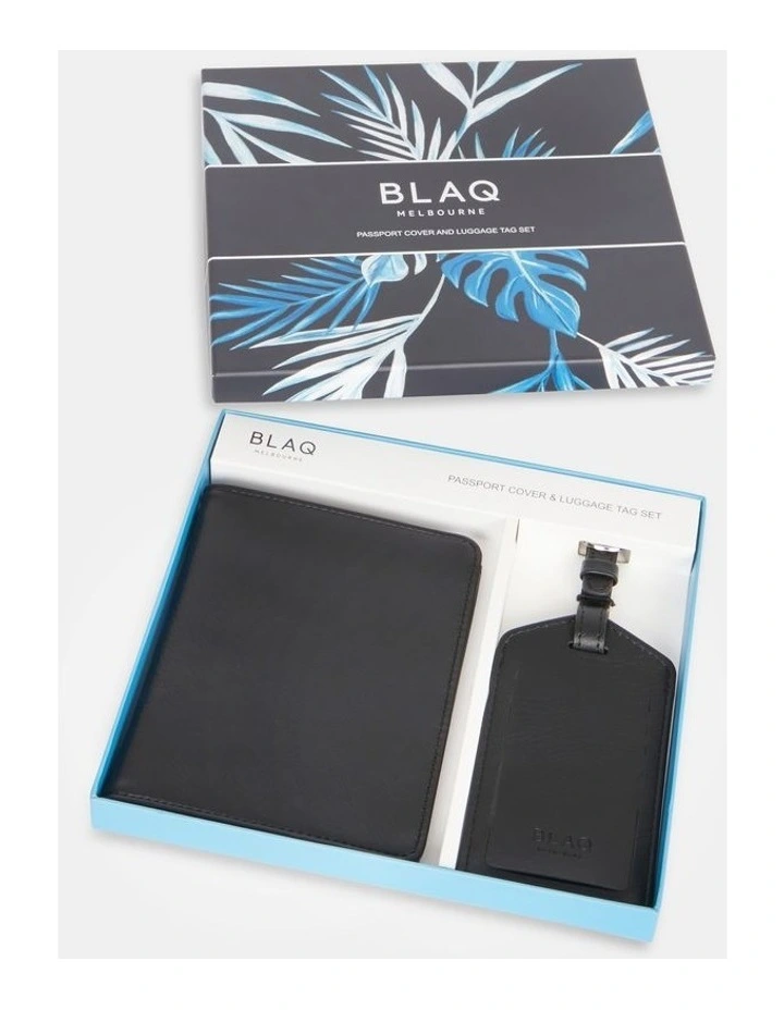 Passport Wallet & Luggage Tag in Black