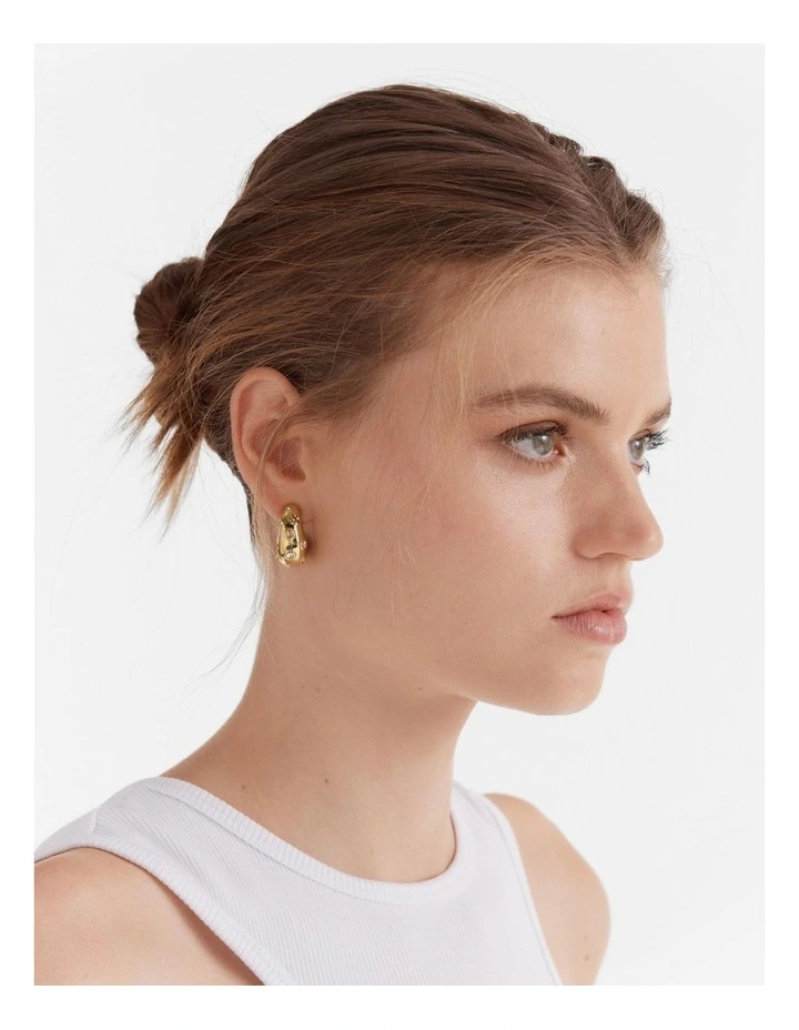 Meteor Hoop Earrings in Gold