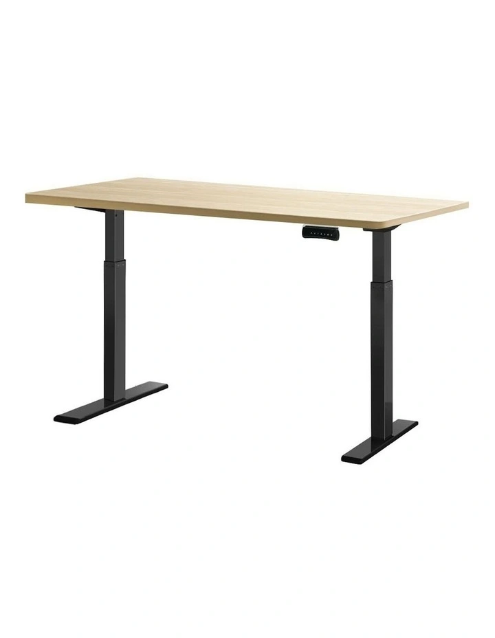 Sit Stand Desk Motorised in Black/Oak