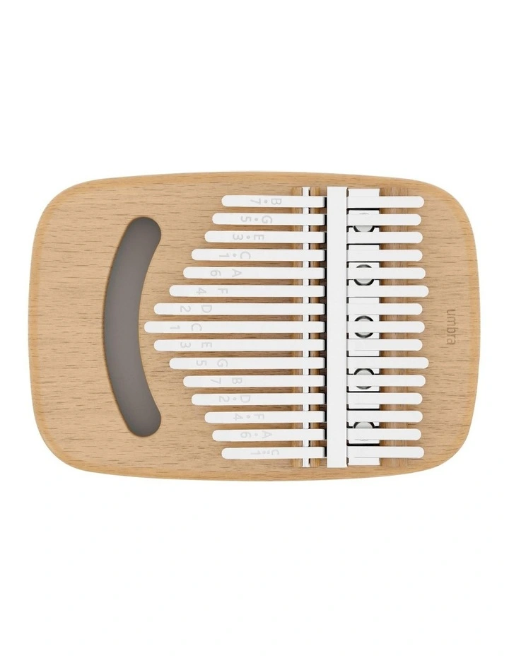 Strumba Kalimba 16x11x6cm in White/ Natural