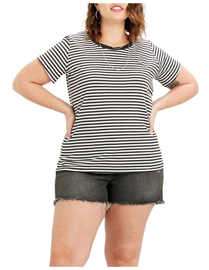Perfect Tee (Curve) in Black Stripe
