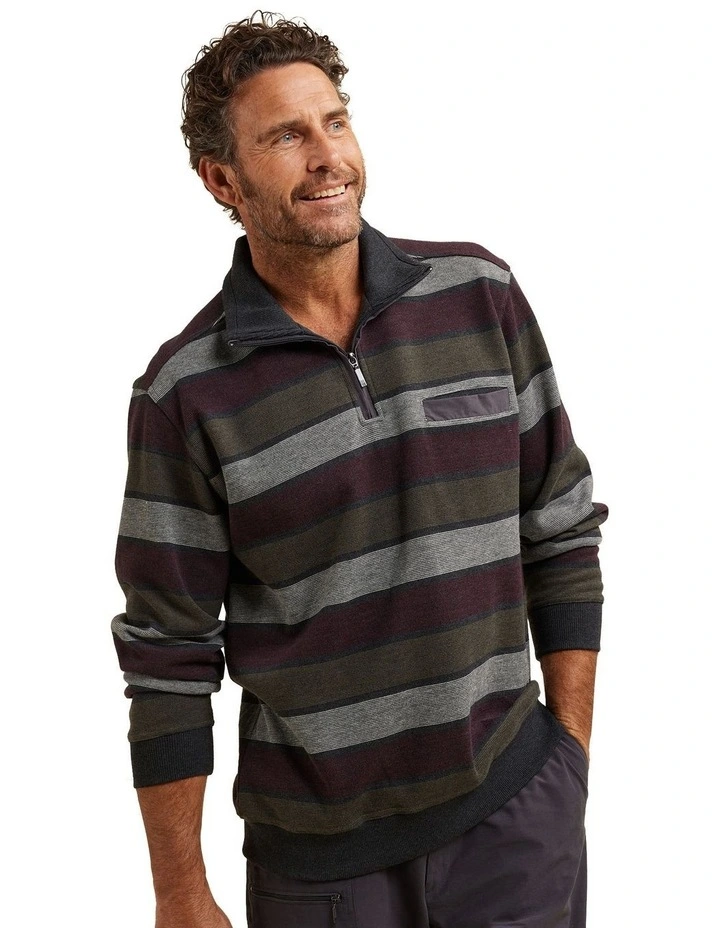 Modern French Rib Sweat Top in Black