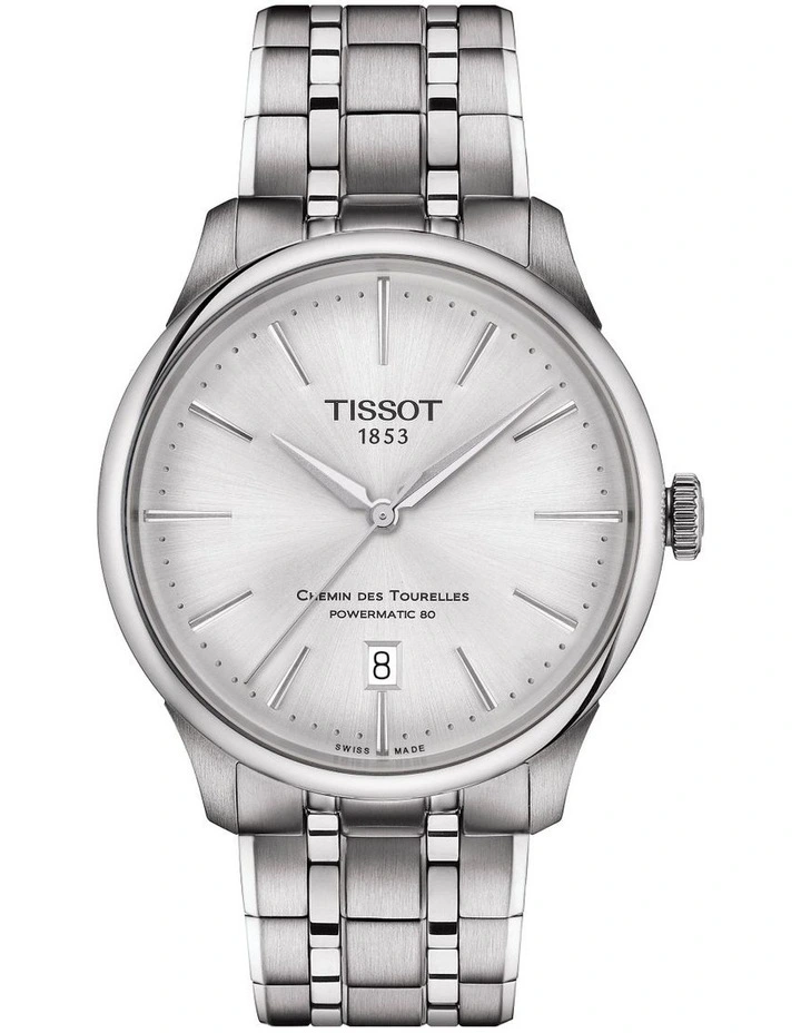 Chemin des Tourelles Powermatic 80 39mm T1398071103100 Watch in Silver