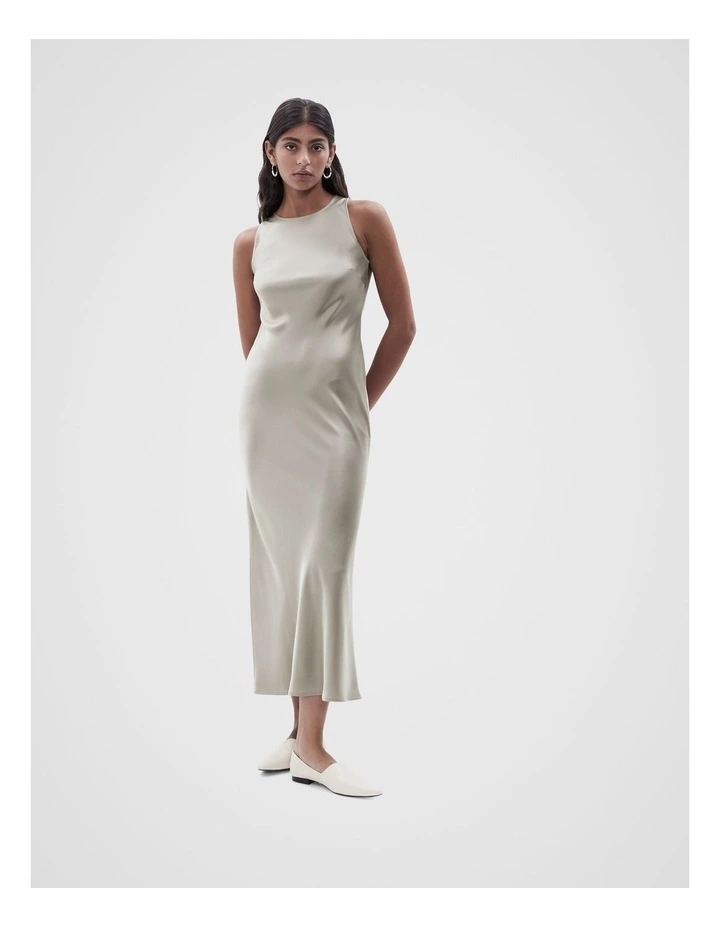 Racer Slip Dress in Soft Khaki