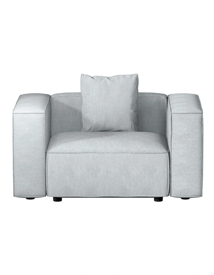 1-Seater Chaise Modular Sofa Set in Grey