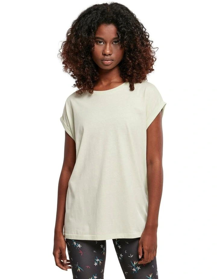 Extended Shoulder Tee in Light Mint