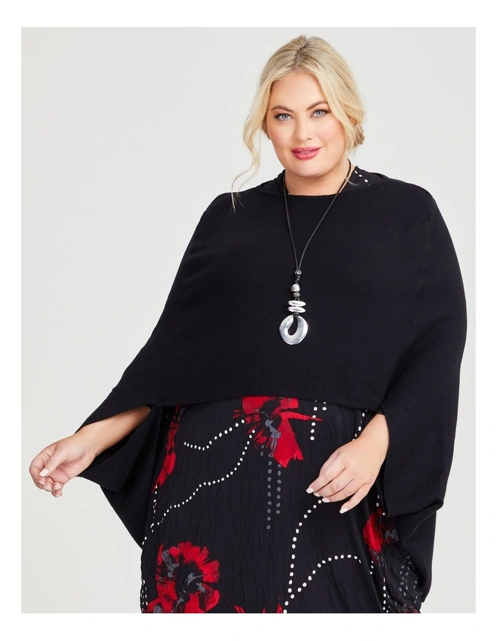 Winter By Your Side Cape in Black