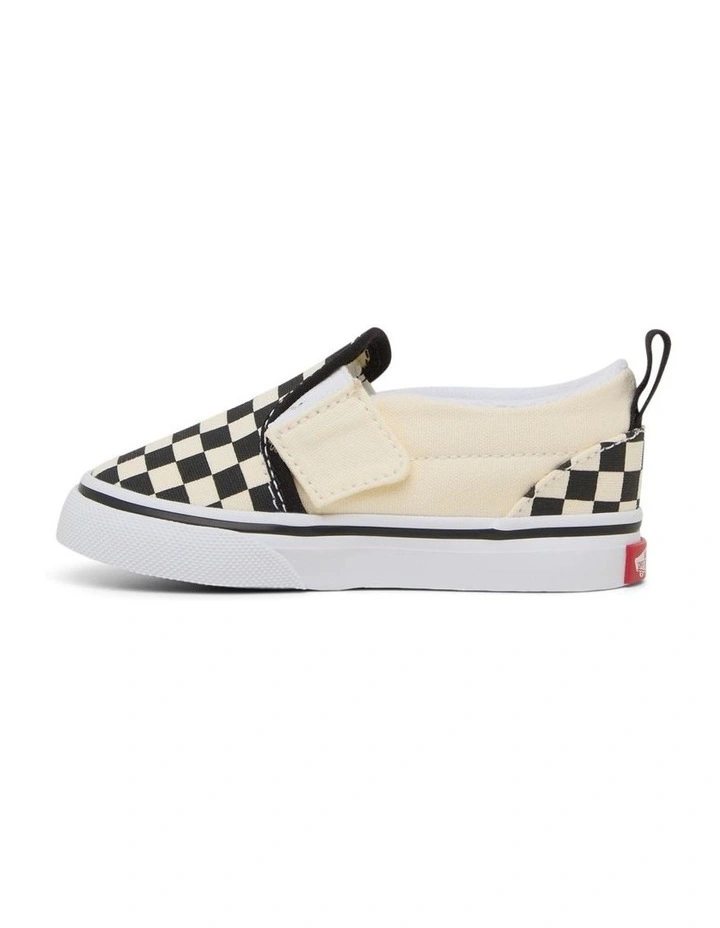 Classic Slip On V Infant Sneakers in Black/White