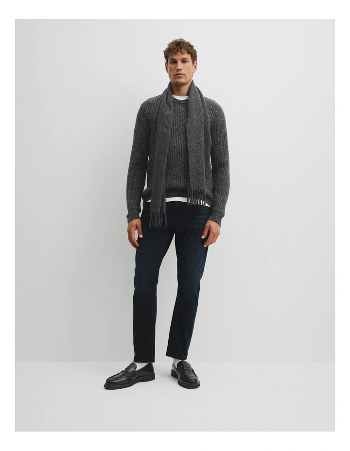 Merino Nep Crew Knit in Charcoal