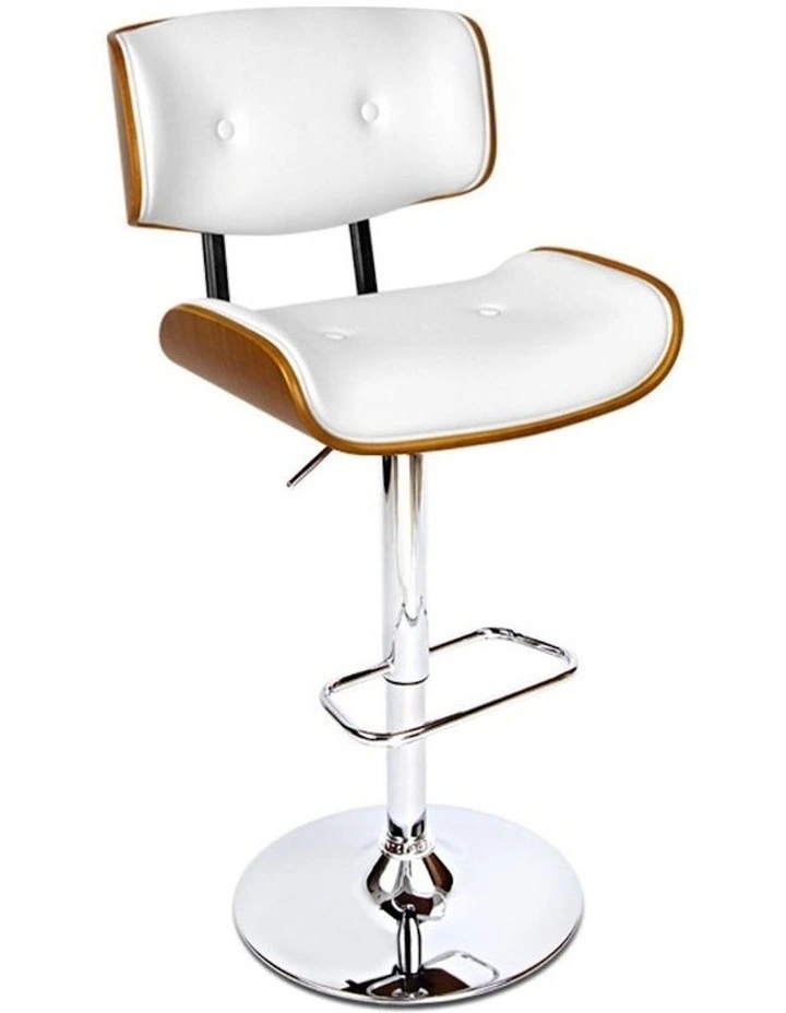 Leather Bar Stool in White