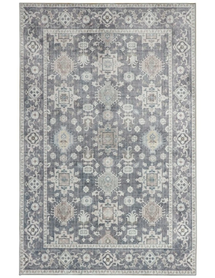 Anna Machine Washable Rug 60x180cm in Grey