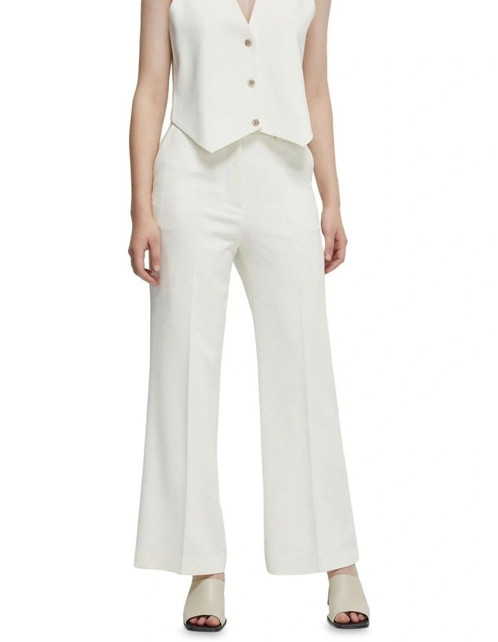 Lauren Wide Leg Suit Pants in Ivory