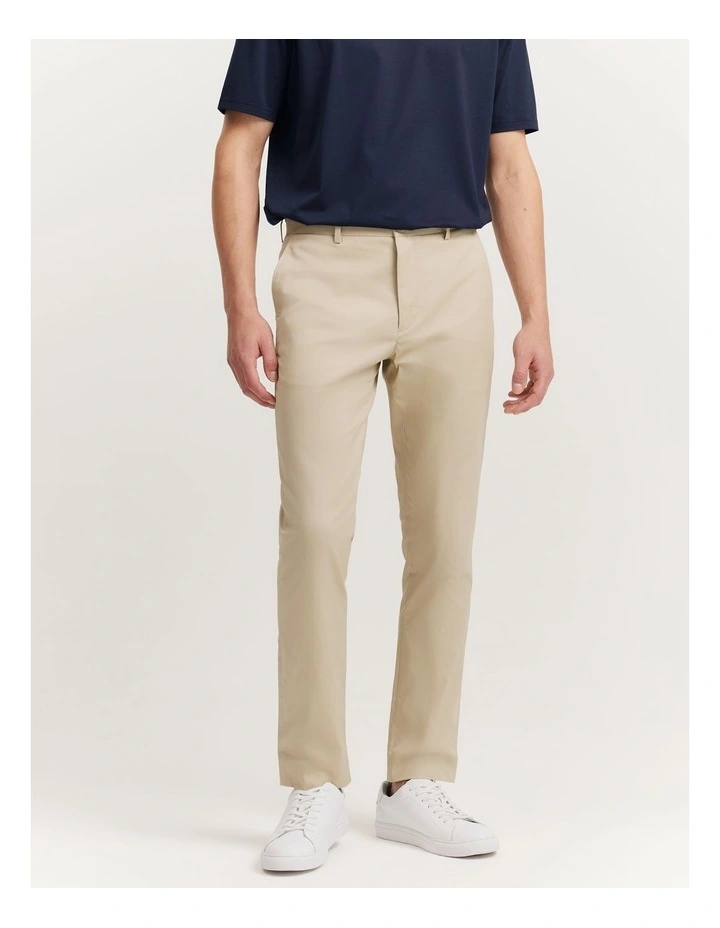Slim Fit Cotton Stretch Pant in Clay