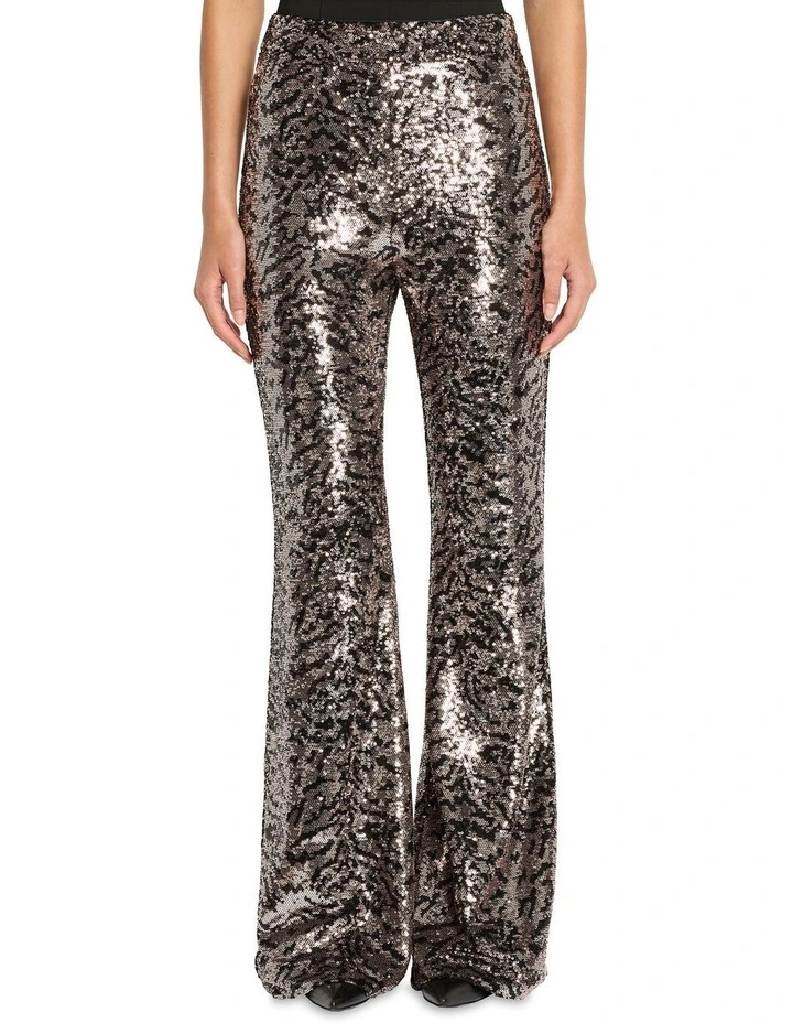 Dance In Rio Sequin Pant in Black/Gold