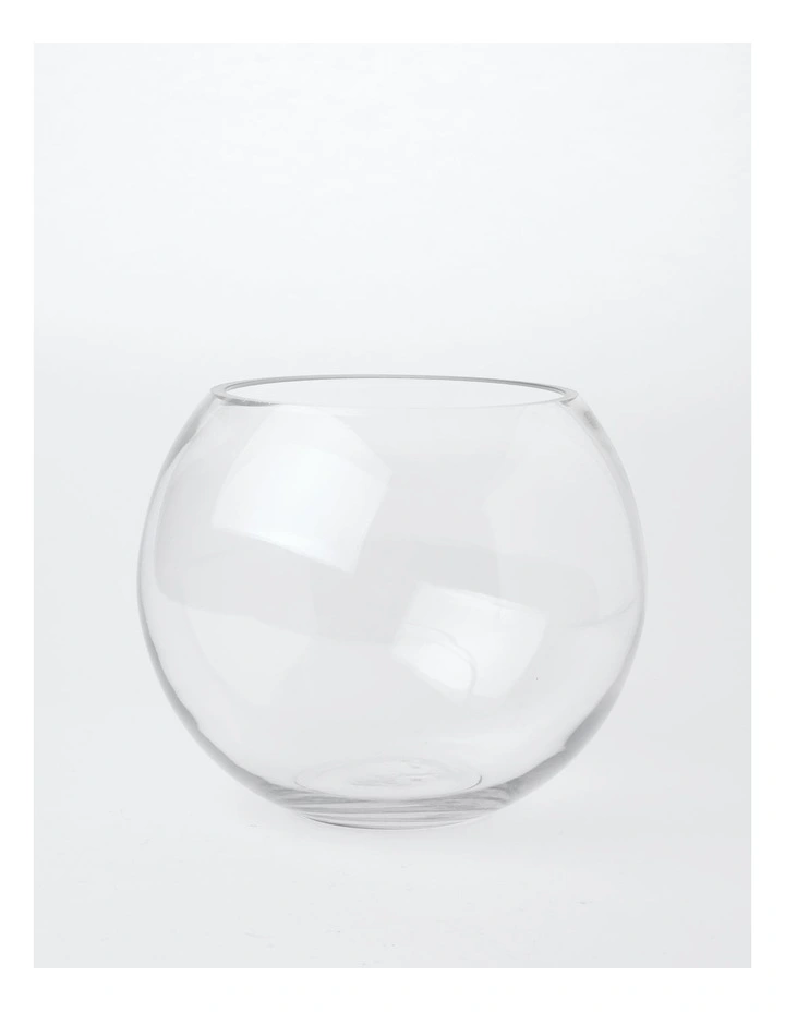 Essential Glass Fish Bowl Vase 19cm in Clear