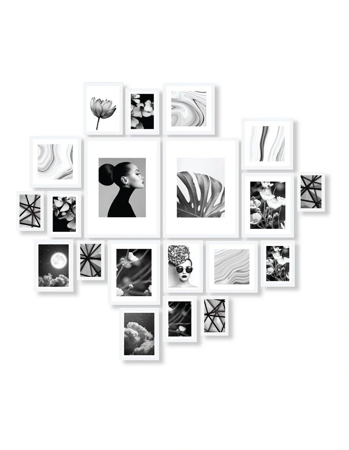 Instant Gallery Wall 20 Piece Frame Set in White