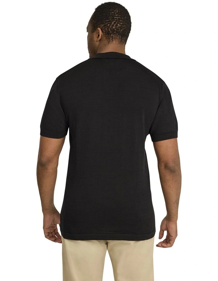 Lloyd Knitted Polo Shirt in Black