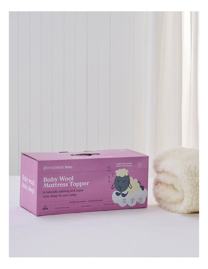 Baby Wool Mattress Topper Cot in White