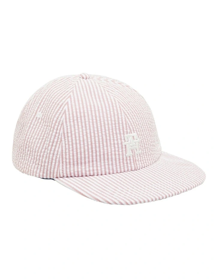 Summer Seersucker Cap in Dockside Red Stripe