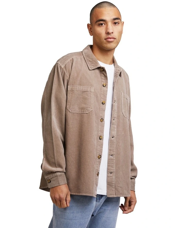 Cord Overshirt in Mushroom