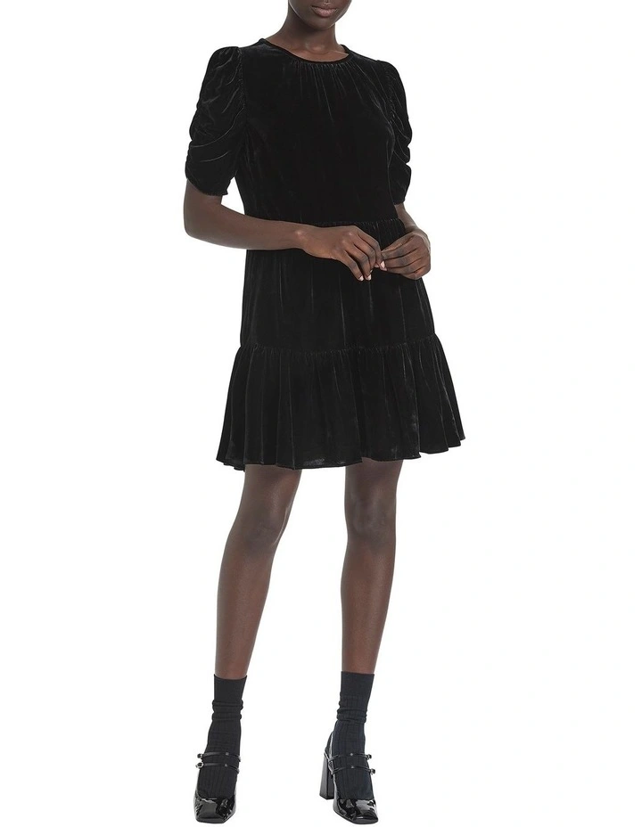 Madhu Velvet Dress in Black
