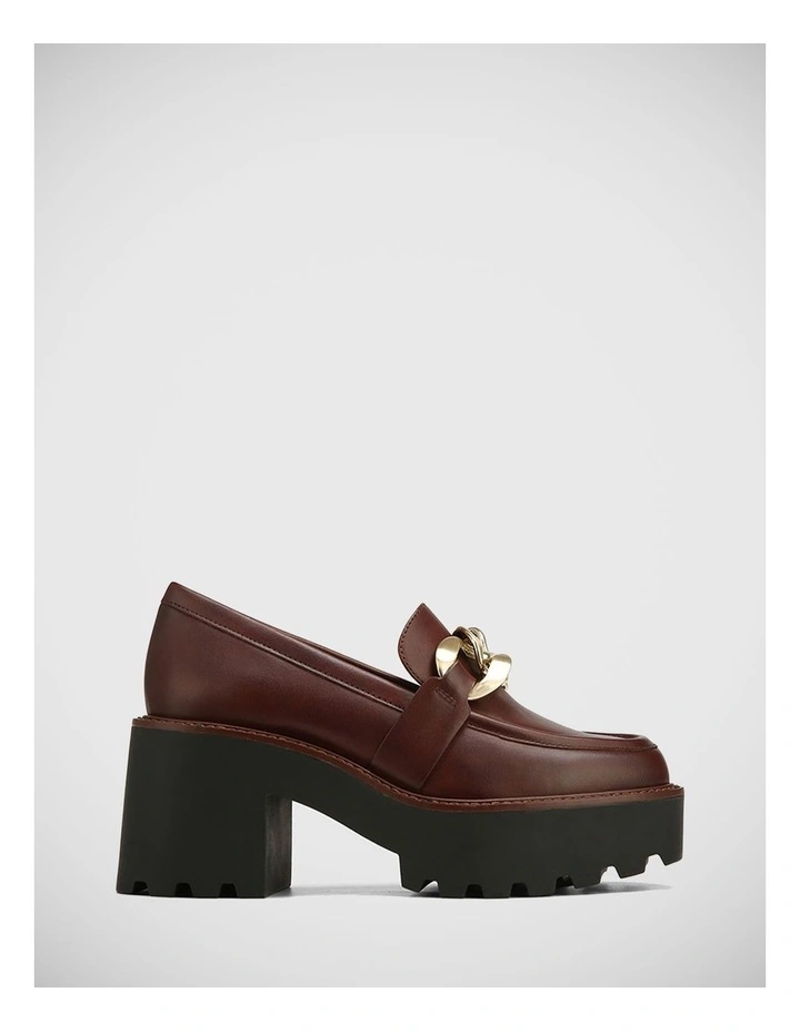 Sophia Leather Loafer in Dark Chestnut