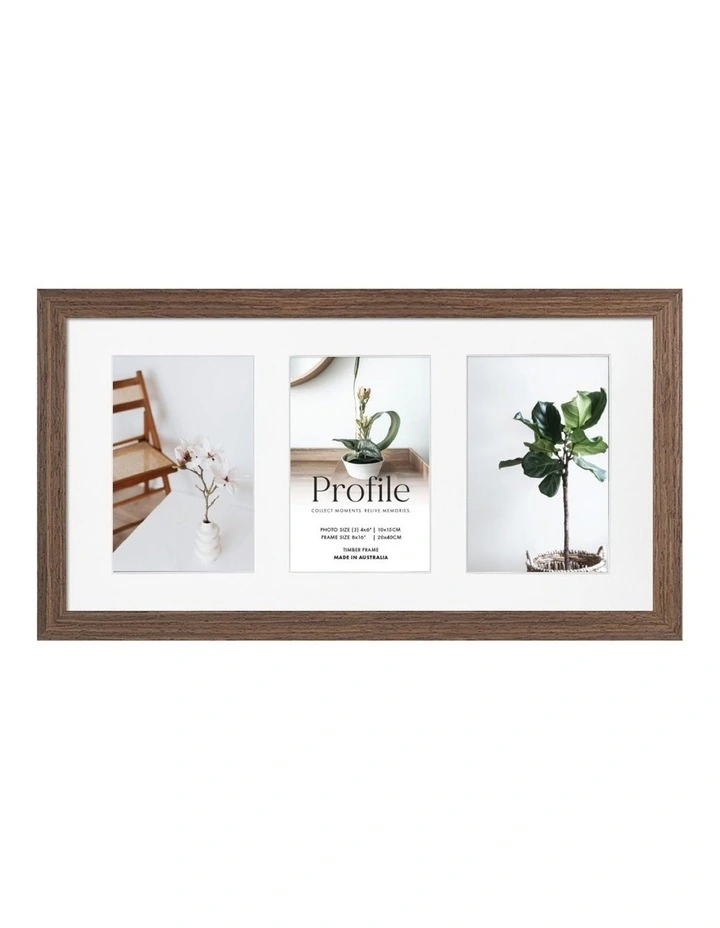 Australia Made Timber Collage Photo Frame 8x16"/4x6" (3) in Chestnut