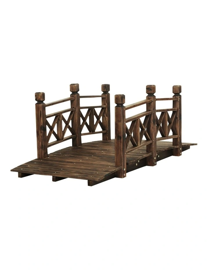 Outdoor Wooden Bridge in Brown