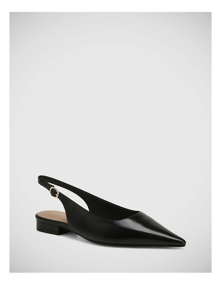 Mera Leather Slingback Ballet in Black